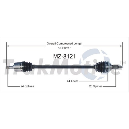 Surtrack Axle Cv Axle Shaft, Mz-8121 MZ-8121